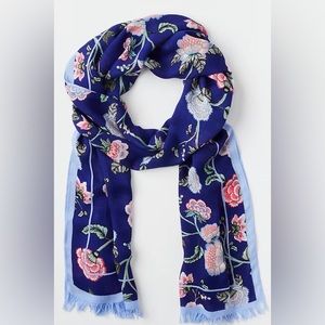 LOFT Bright Blue Floral Scarf